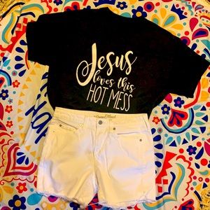 Jesus loves this hot mess tee
